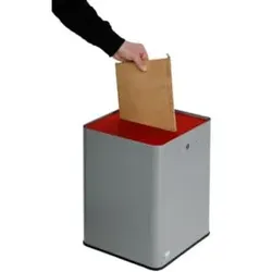 VAR Papiersammler P40-DSGVO, silber mit Kopfteil rot