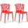 Homestyle4u Gartenstuhl Kunststoff rot 2er Set