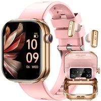 Smartwatch Damen Herren mit Bluetooth Kopfhörern: 2,02" HD Touchscreen Smart Watch mit Telefonfunktion Schrittzähler Schlafüberwachung Fitnessuhr IP67 Wasserdichte Sportuhr Kompatibel Android iOS