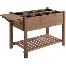 Outsunny Hochbeet mit 8 geteilten Gittern 123 x 54 x 74 cm Braun