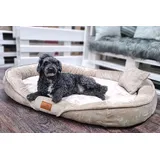 XENIA TEDDY Orthopädisches Hundebett sehr flauschig Tierlando - XXL - creme