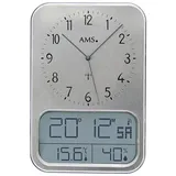 Funkwanduhr AMS, anthrazit, Wanduhren, B/H/L: 23cm x 3cm x 37cm, Quarzuhr,Kunststoff,Wohnzimmer,Esszimmer,Küche,Arbeitszimmer,Büro,Flur