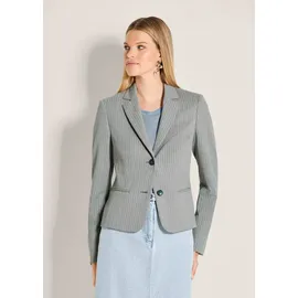 Madeleine Kurzblazer mit Nadelstreifen", Damen, Gr. 34, blau (rauchblau, kiesel, goldfarben), Obermaterial: 64% Viskose CV. 24% Polyamid PA. 7% Polyester PES. 5% Elasthan EL., Modern, tailliert, Blazer, Streifenblazer mit Glanzefekt