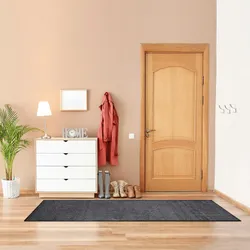 Relaxdays Schmutzfangmatte grau, Fußmatte Innen, Schmutzmatte groß, Fußabtreter dünn, Türmatte 80x200 cm, schwarz-grau