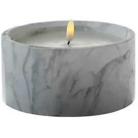 MARELIDA LED Kerze Marmoroptik D: 15 cm grau