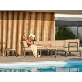 Beliani Lounge Set 6-tlg. Grau/Beige