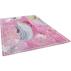 Teppich GINO FALCONE "Cosima-111", rosa, B:80cm H:3mm L:160cm, Polyester, Teppiche, flachgeweber Jaquard-Teppich, mit Chenillegarn, modernes Design