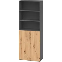bümö Kombischrank 80 x 215,6 x 42 cm Graphit/Asteiche