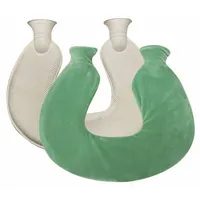 Coonoor Nacken-Wärmflasche Nackenwärmflasche mit Deckel, (U-förmige Nacken- und Schulterwärmflasche), weicher Strickbezug grün