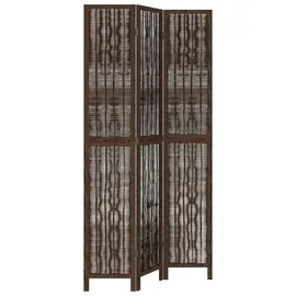 vidaXL 3 Tlg Raumteiler Dunkelbraun Massivholz Paulownia 358655