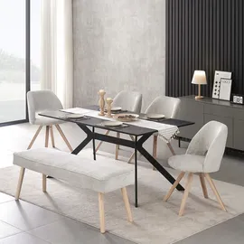 B&D home Sitzbank EMIL Grau 160 x 50 x 42 cm