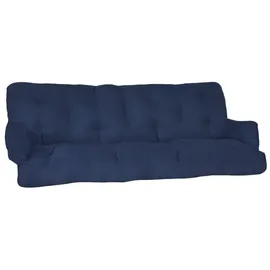 Beautissu Hollywoodschaukelauflage 180 x 50 x 8 cm blau 2-tlg.
