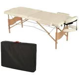 Mucola Massageliege Massageliege 3 Zonen Massagebank Beige/Creme klappbar Kosmetikliege (Liege mit Transporttasche, 1-St., mit Transporttasche), einfacher Transport weiß