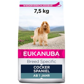 Eukanuba Breed Specific Cocker Spaniel Trockenfutter - optimal auf die Rasse abgestimmtes Premium Hundefutter mit Huhn, 7,5 kg