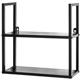 Haku-Möbel HAKU Wandregal schwarz, Metall - Maße: B 36 cm x H 36 cm x T 15 cm, Style: Modern