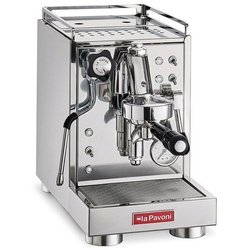 La Pavoni Siebträgermaschine La Pavoni New Mini Cellini Espressomaschine LPSMCS01EU, Kippschalter für Heißwasser- und Dampfentnahme, Dampfdüse