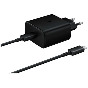 Samsung USB-C Ladeadapter mit Schnellladefunktion 45W + USB-C Kabel EP-TA845 Schwarz