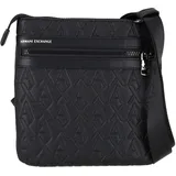 Armani Exchange Men's double pocket embossed monogram texture crossbody, Black, One size