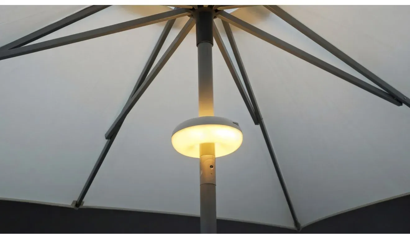 + 10 % Kassenrabatt | New Garden Lima LED-Sonnenschirmlampe aufladbar dimmbar ø 17,5 cm