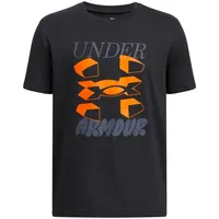 Under Armour Split BIG Logo SS black blaze orange