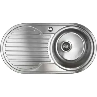 NINDO Stabilo-sanitaer - Edelstahl Rundspüle `Calypso xl' mit linksseitiger Abtropffläche