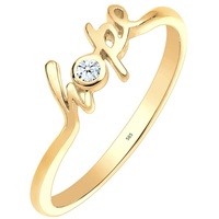 Elli DIAMONDS Hope-Schriftzug Diamant 0.03 ct. 585 Gelbgold Ringe Damen