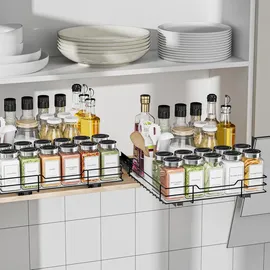 ZDDLOINP Gewürzregal Ausziehbar 0 x 0 x 0 cm Schwarz