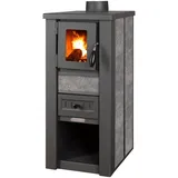 ProTermo Kaminofen Lava Ceramic Anthrazit 6,5 kw, 35x44x78 cm Holzofen