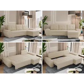 MKS Meble MKS Ecksofa Beige, Textil, 3-Sitzer, L-Form,L-Form, 271x157 cm, Oeko-Tex®, Wohnzimmer, Sofas & Couches, Wohnlandschaften, Ecksofas