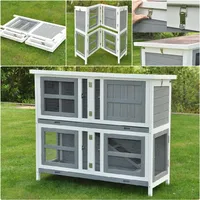 nanook shop Kleintierkäfig Hasenstall XL Linus 120 x 50 x 104 cm grau