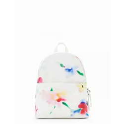 Desigual Damen Rucksack Back Liquidflower Mombasa Mini blanco roto