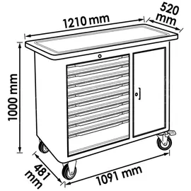 VIGOR Werkbank Holz grau 256-tlg. bestückt