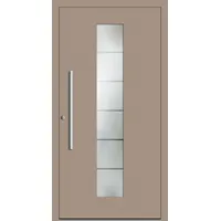 Schüco Aluminium Haustür "POLLY" ADS 75.SI RC2 Graubeige RAL 1019 beidseitig innen öffnend DIN links