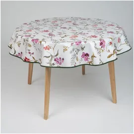 Laro Wachstuch Tischdecke rund 140 cm Blumen Ranken Bunt