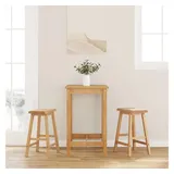 vidaXL Barhocker 2 Stk. Natur Massivholz Gummibaum