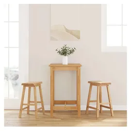 vidaXL Barhocker 2 Stk. Natur Massivholz Gummibaum