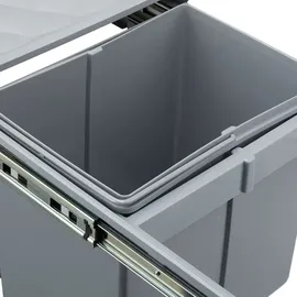 Relaxdays Einbaumülleimer 2x15 l Grau