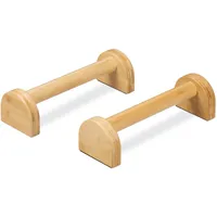 Relaxdays Liegestützgriffe, 2er Set, Parallettes Bambus, HBT: 10 x 12 x 36 cm, Calisthenics, Handstand Stütze, Natur