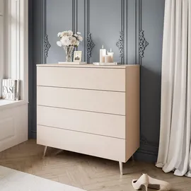lookway Kommode Aura Kaschmir 95 x 90 x 40 cm 4-tlg. beige/silber