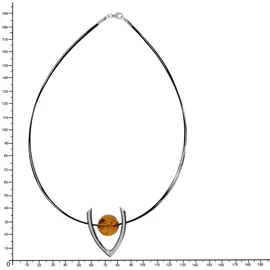 Ostsee-Schmuck Collier Bernsteinkugel 16 mm Silber