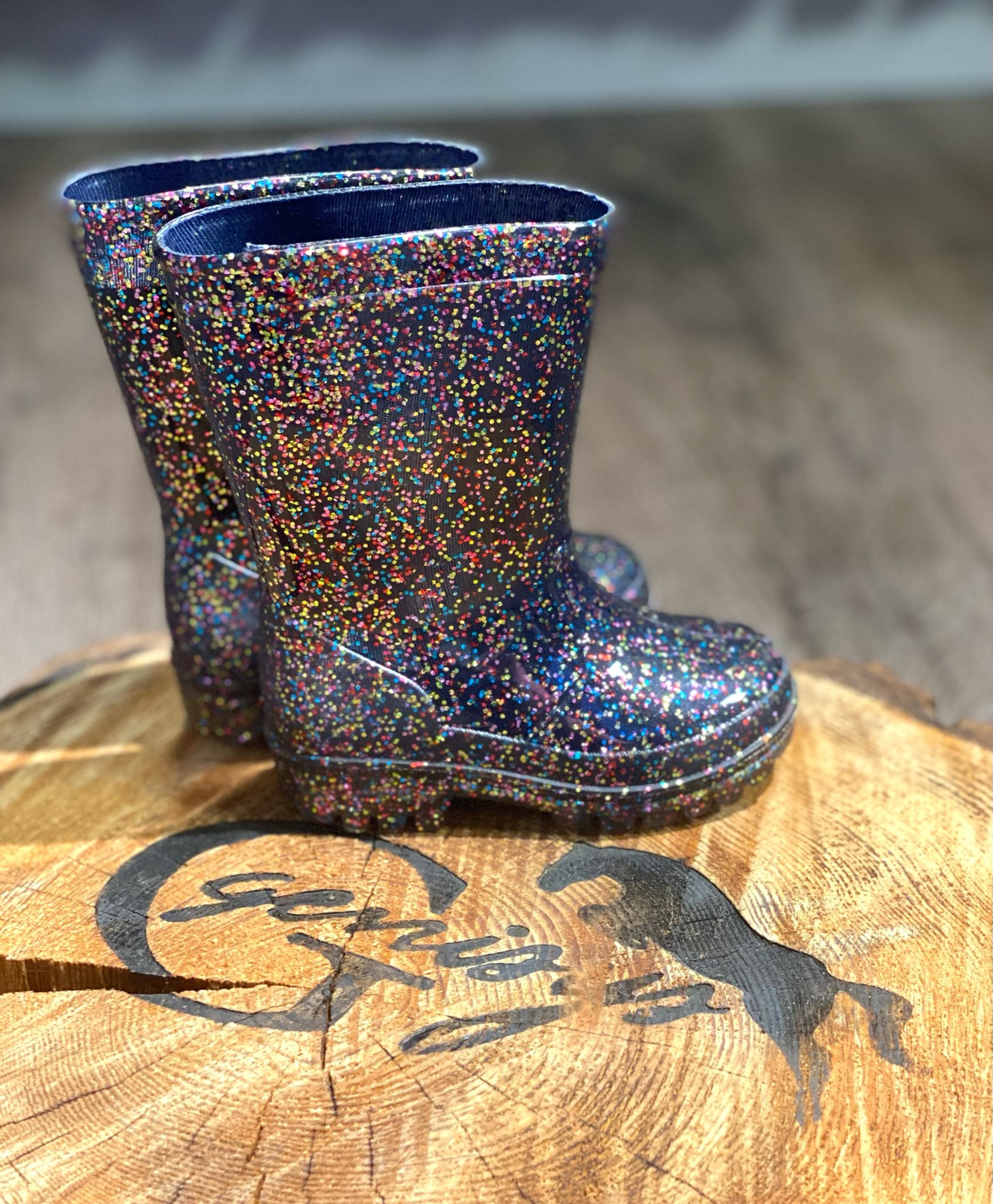 Equipage Kinder Gummistiefel Millie Glitter, Größe: 31