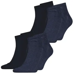 Levis Unisex Quarter Sportsocken 168SF Mid Cut 4er 6er 8er Multipack in 39-42 Blau