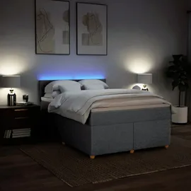 vidaXL Boxspringbett 140 x 200 cm Hellgrau