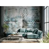 Marburg Smart Art Gallery Fototapete Shabby Chic (B x H: 4,24 x 2,7 m, Vlies, Version III - Blau-Grau)