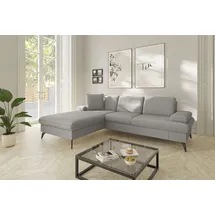 sit&more Ecksofa »Morris Jubi L-Form, B: 247 cm« mit Armteilfunktion & 1 Zierkissen, optional Bettfunktion grau