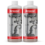 Brestol Abflussreiniger 2X 1000 ml - Rohrreiniger flüssiger Abflussreiniger Abflussfrei Haar-Weg Siphonreiniger gegen Rohrverstopfung im Rohrsystem schonend für Dichtungen & ohne Dampfentwicklung