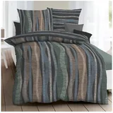 KAEPPEL Curvy Gestreift Grau 240 x 220 cm + 2 x 80 x 80 cm
