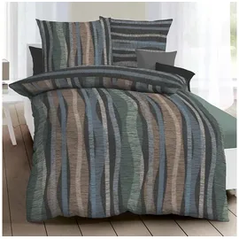 KAEPPEL Curvy Gestreift Grau 240 x 220 cm + 2 x 80 x 80 cm