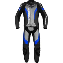 Spidi Laser Touring Lederkombi - Schwarz/Hellgrau/Blau / 52