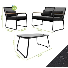 garmio Gartenmöbel Set 4-tlg. Polyrattan